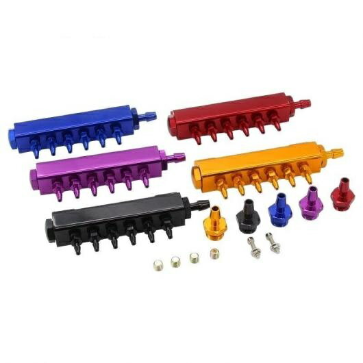 アルミニウム ターボ ウェイストゲート バキューム インテークマニホールド 6 ポート 1/8 NPT ブラック～ゴールド AL-NN-0081 AL Car parts(2)