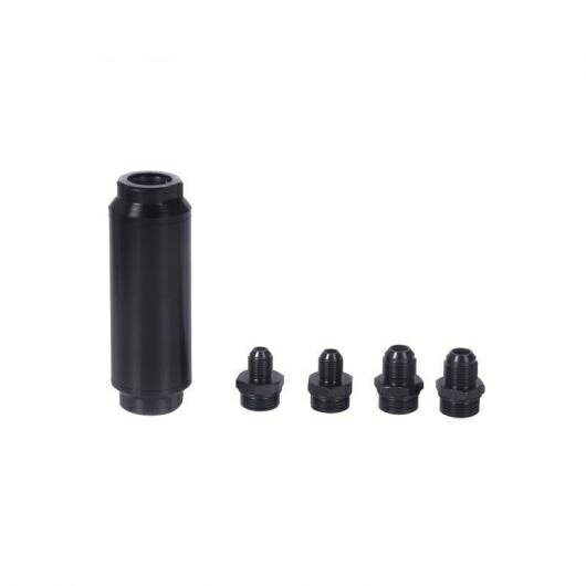 44mm フューエル フィルター 2ピース AN 6 8 アダプタ 60MICRON スチール エレメント ブラック AL-NN-0..