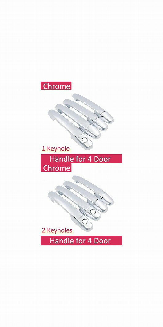 クローム サイド ドア ハンドル カバー トリム 適用: ダイハツ COO MK2 2006～2012 ステッカー 2007 2008 1キーホール 4ドア・2キーホール 4ドア AL-NN-2413 AL Exterior parts for cars