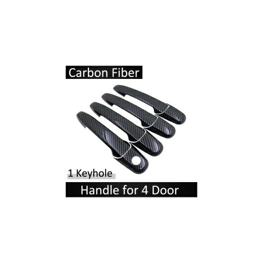 ブラック カーボンファイバー ドア ハンドル カバー トリム セット 適用: MAZDA3 MAZDA3 BK セダン ハッチ 第1世代 2003～2009 ステッカー 2004 ハンドル 4ドア AL-NN-2688 AL Exterior parts for cars