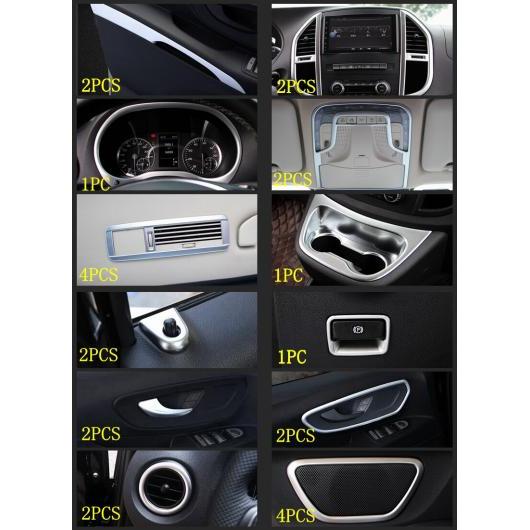 マット インテリア キット 適用: メルセデス・ベンツ VITO W447 2014-2019 ダッシュボード/カップホルダー/エア/ハンドル カバー トリム TOTAL 25ピース AL-NN-6046 AL Interior parts for cars