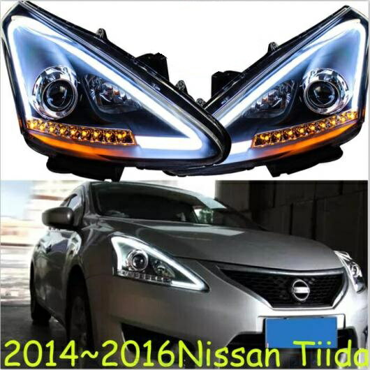 2ピース ヘッド ライト 適用: ティーダ ヘッドライト 2008-2010/2011-2015 MICRAT DRL HI LO HID キセノン 2012-2015 日産 ティーダ マイクラ ヘッドライトバルブなし AL-OO-0387 AL Car light