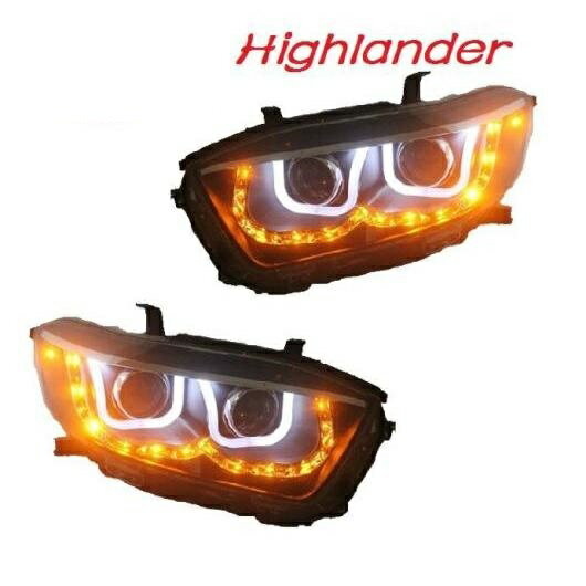 ビデオ ディスプレイ 2008-2011 バンパー ランプ 適用: ハイランダー ヘッドライト HID バルブ LED DRL ホワイト イエロー ターン LED トヨタ ハイランダー HID キセノン バラスト AL-OO-0480 AL Car light