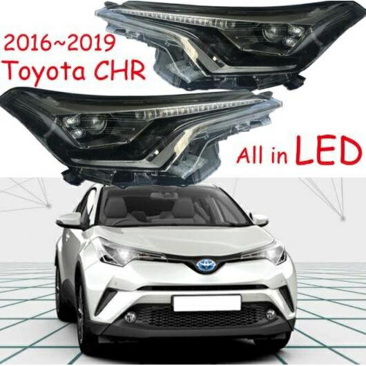 AL 1ピース 2017-2019 バンパー ヘッド ライト 適用: トヨタ CHR ヘッドライト CH-R CH R LED デイタイム フォグ ヘッドランプ 1セット 2ピース トヨタ CHR 2016-2019 AL-OO-0725