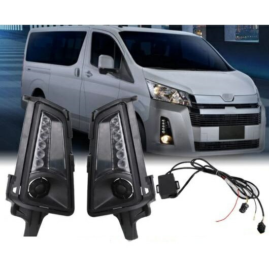 LED DRL フォグライト 適用: トヨタ ハイエース コミューター GL H300 2019 2020 2021 デイタイム ランニング ライト フォグランプ ダイナミック ウインカー AL-OO-0944 AL Car light