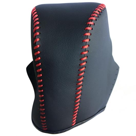 手縫い 編み上げ レザー ギア シフト レバー ノブ カバー ハンド ブレーキ カバー ギア シフト レバー カバー 適用: ホンダ シビック アコード ブラック×レッド AL-OO-3900 AL Interior parts for cars