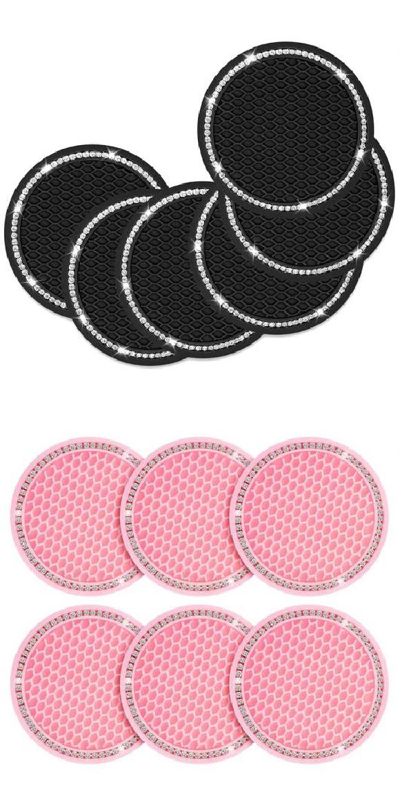 6ピース コースター カップ ホルダー ラインストーン コースター アンチ スリップ シリコン コースター..