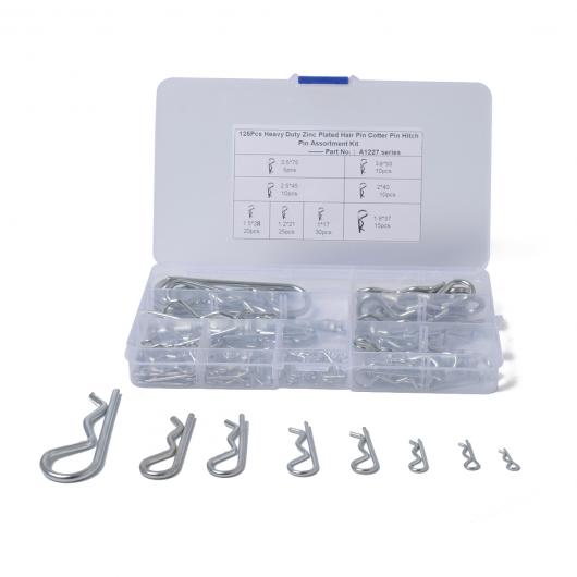125ピース 産業車両 メカニカル ヒッチ ヘア R コッター ピン トラクター クリップ アソート 6 サイズ ..