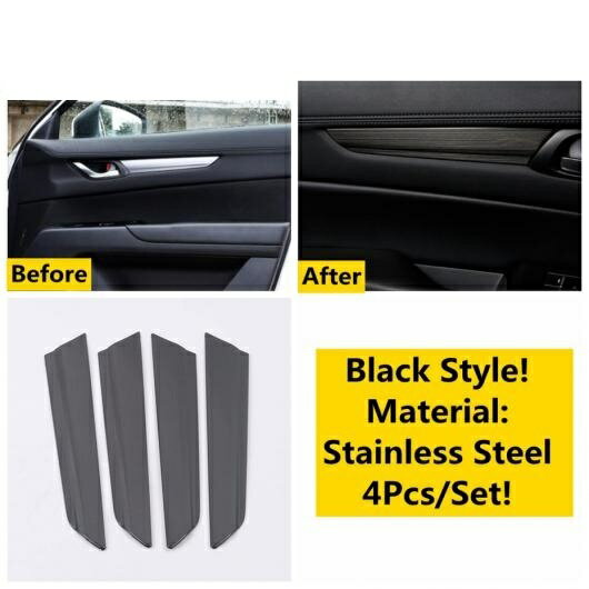 カップホルダー/ハンドル ボウル/ウインドウ リフト ボタン カバー トリム ステンレス スチール ブラック アクセサリー 適用: マツダ CX-5 2017-2022 タイプG AL-OO-4996 AL Interior parts for cars