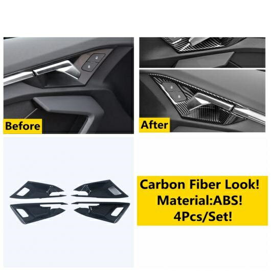 エア AC 吹き出し口/インナー ドア ハンドル ボウル フレーム カバー トリム カーボンファイバー アクセサリー 適用: アウディ/AUDI A3 8Y セダン スポーツバック 2021 2022 タイプE AL-OO-5011 AL Interior parts for cars