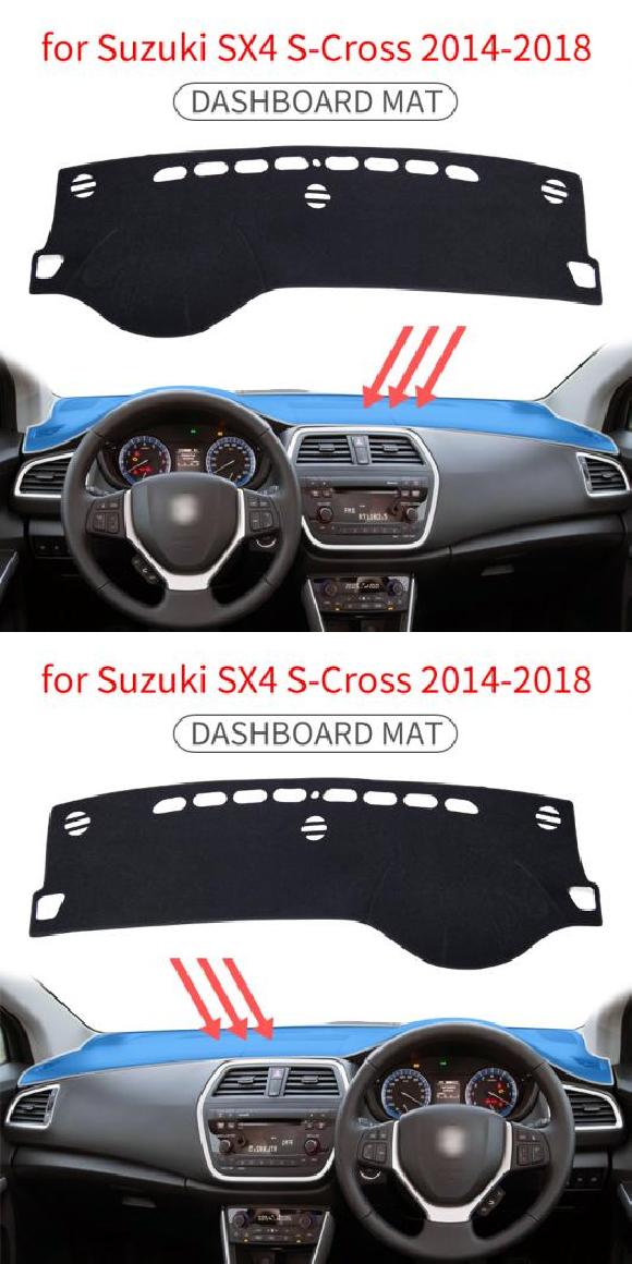 SMAEE 適用: スズキ SX4 S-クロス 2014-2019 滑り止め マット ダッシュボード カバー パッド サンシェード SX4 S-CROSS マット 左ハンドル用・SX4 S-CROSS マット AU JP AL-OO-6062 AL Interior parts for cars