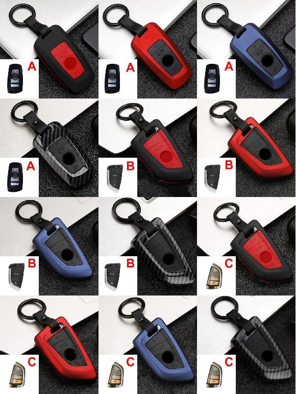 キーケース カバー 適用: BMW 1 2 3 4 5 6 7シリーズ X1 X3 X4 X5 X6 520 F30 F34 F10 F20 G30 F15 F16 F48 F39 F07 E53 E70 E39 18I 320i A ブラック～C カーボン AL-OO-6544 AL Interior parts for cars