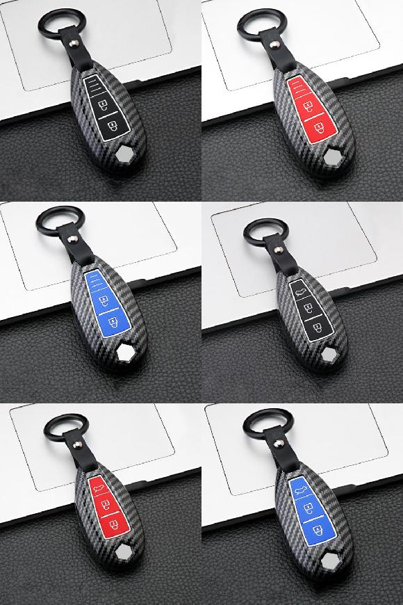 キー カバー ケース 適用: スズキ SX4 S-クロス ビターラ スイフト イグニス キザシ バレーノ エルティガ スポーツ 2015 2016 2017 A カーボン ブラック～B カーボン ブルー AL-OO-6817 AL Interior parts for cars