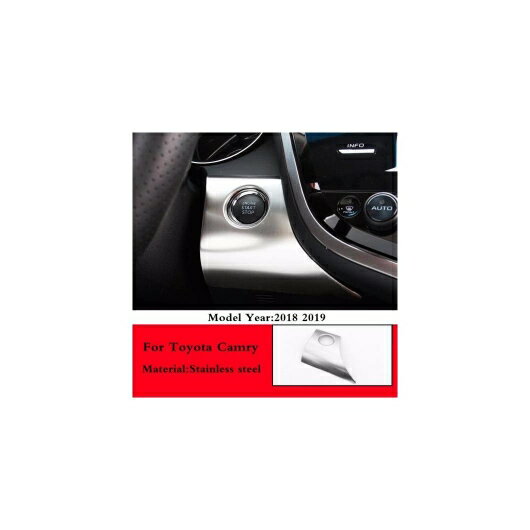 適用: トヨタ カムリ 2018 2019 ステンレス フロント センター コンソール ボックス ストレージ ボックス 装飾 アウター フレーム トリム ステッカー スタイリング A キー スタート AL-OO-7370 AL Interior parts for cars