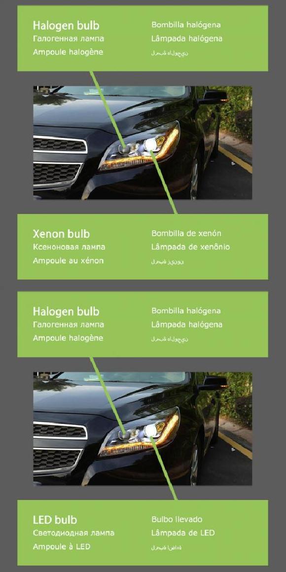 ヘッド ランプ 適用: シボレー/CHEVROLET マリブ LED ヘッドライト 2012-2016 ヘッドライト マリブ DRL ウインカー ハイ ビーム エンジェル アイ プロジェクター キセノン・LED AL-OO-8180 AL Car light