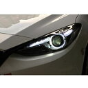 適用: MAZDA3 アクセラ LED ヘッドライト 2014-2016 MAZDA3 LED DRL HID ヘッド ランプ エンジェル アイ バイキセノン アクセサリー ロー ビームバルブなし AL-OO-8393 AL