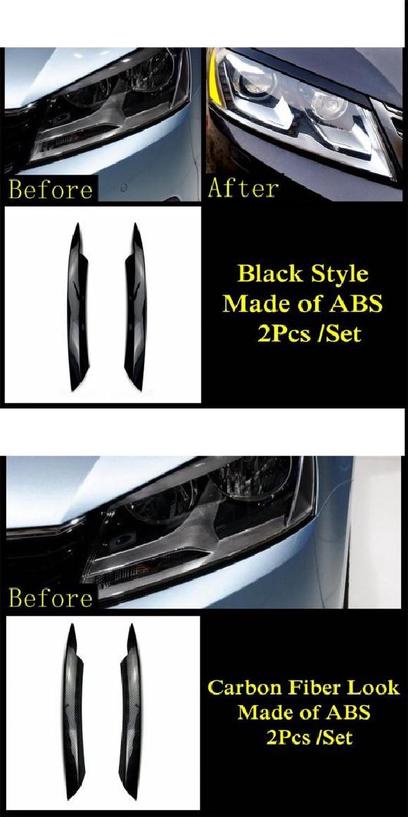 2ピース ABS ヘッドライト アイブロー ヘッドランプ アイリッド カバー トリム 適用: フォルクスワーゲ..