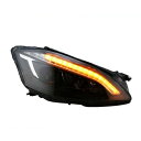 適用: メルセデス・ベンツ W221 ヘッドライト 2005-2009 LED フロント ランプ AFSなし ブラック ハウジング SN 4300K〜8000K...