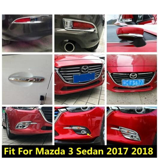 アクセサリー 適用: MAZDA3 2017 2018 フロント リア フォグライト ランプ アイブロー ドア ハンドル バックミラー ミラー カバー トリム エクステリア キット タイプH・タイプJ AL-PP-0660 AL Exterior parts for cars