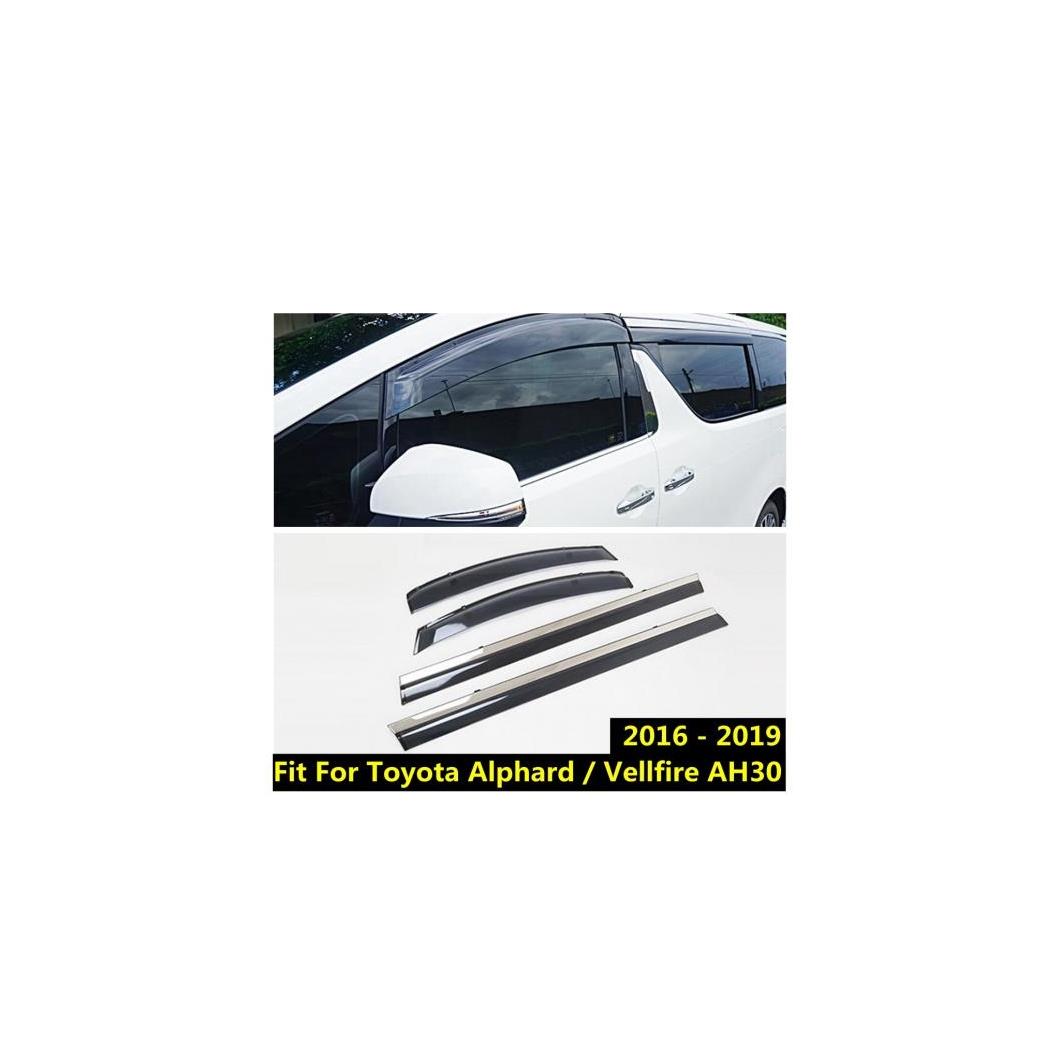 4ピース サイド ウインドウ バイザー ガード 吹き出し口 日よけ シェルター レイン サニー ドア カバー 適用: トヨタ アルファード/ヴェルファイア AH30 2016-2019 AL-PP-0908 AL Exterior parts for cars