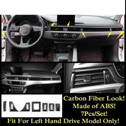 ABS カーボンファイバー インテリア キット 適用: アウディ/AUDI A4 B9/A5 2016-2020 エア AC リア トランク ボタン ギア シフト カバー トリム アクセサリー タイプB AL-PP-1978 AL Interior parts for cars