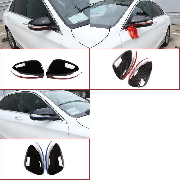 2-ピースセット 適用: メルセデス・ベンツ C W205 E W213 GLC-クラス X253 S クラス W222 ABS バックミラー ミラー キャップ カバー トリム アクセサリー タイプ2～タイプ4 AL-PP-2196 AL Exterior parts for cars