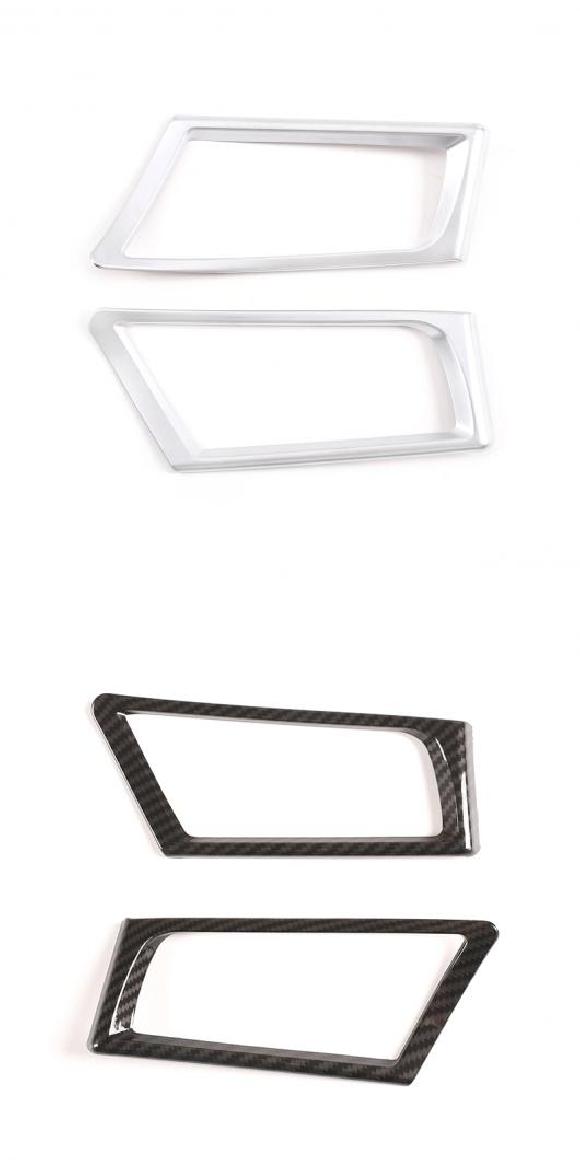 適用: BMW 7シリーズ F01 F02 F03 F04 2009-2014 コンソール サイド エアコン 通気口 フレーム 装飾 カバー トリム アクセサリー シルバー・カーボン調 AL-PP-2504 AL Interior parts for cars