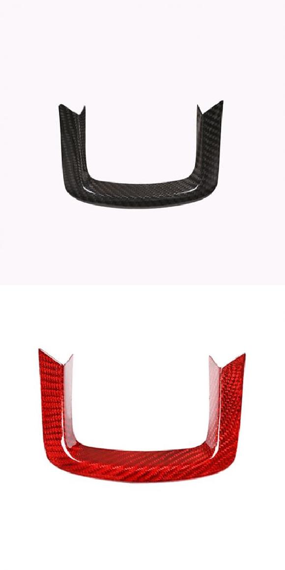 適用: レンジ ローバー/ROVER スポーツ 2014-2017 リアル カーボンファイバー レッド ステアリング ホイール 装飾 トリム インテリア アクセサリー ブラックカーボン・レッドカーボン AL-PP-2991 AL Interior parts for cars