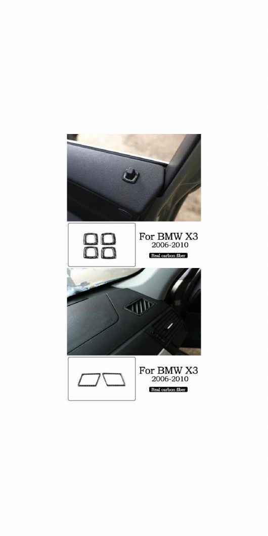 適用: BMW X3 E83 2006-2010 ソフト リアル カーボンファイバー調 インテリア 装飾 トリム フレーム 3D ステッカー デカール アクセサリー タイプ7・タイプ12 AL-PP-3364 AL Interior parts for cars
