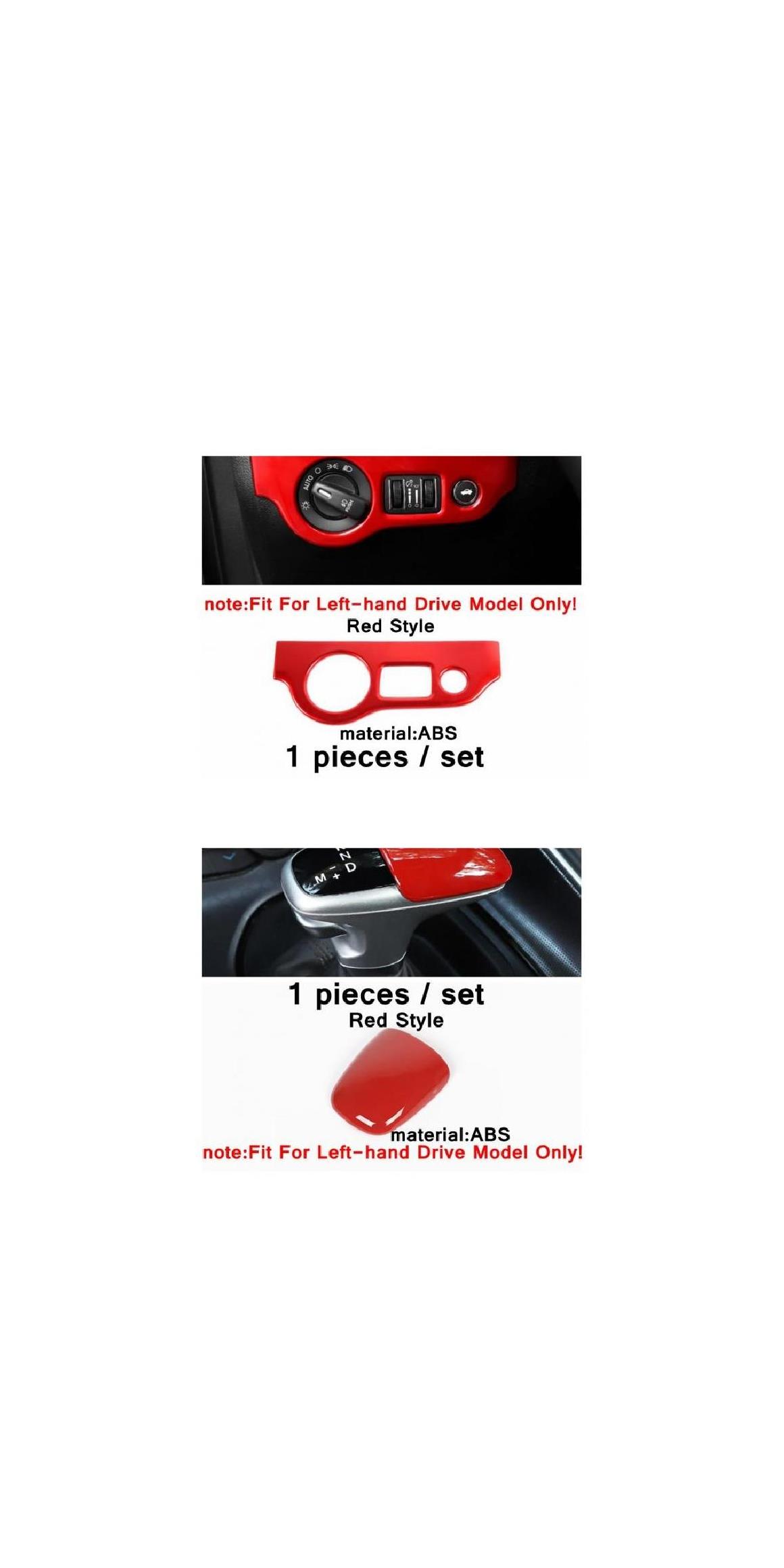 レッド インテリア キット 適用: ダッジ/DODGE チャレンジャー 2015-2021 ギア シフト ボックス パネル/エアコン AC 吹き出し口 カバー トリム ABS タイプG・タイプI AL-PP-4104 AL Interior parts for cars