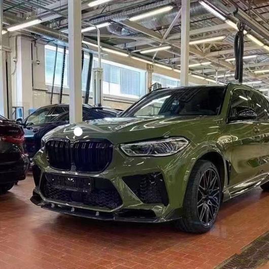 3ピース カーボンファイバー フロント バンパー リップ シャベル ディフューザー スタイリング パーツ 適用: BMW X5M F95 2019 2021 カーボンファイバー テクスチャ AL-OO-2597 AL Exterior parts for cars