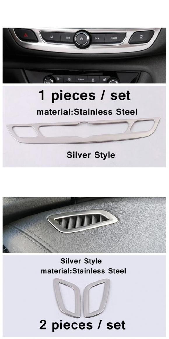 ヘッド ライト ランプ スイッチ ボタン/AC 吹き出し口 インテリア カバー トリム 適用: オペル/OPEL インシグニア GSI/ビュイック/BUICK リーガル 2017-2021 シルバー タイプ2・タイプ7 AL-PP-4282 AL Interior parts for cars