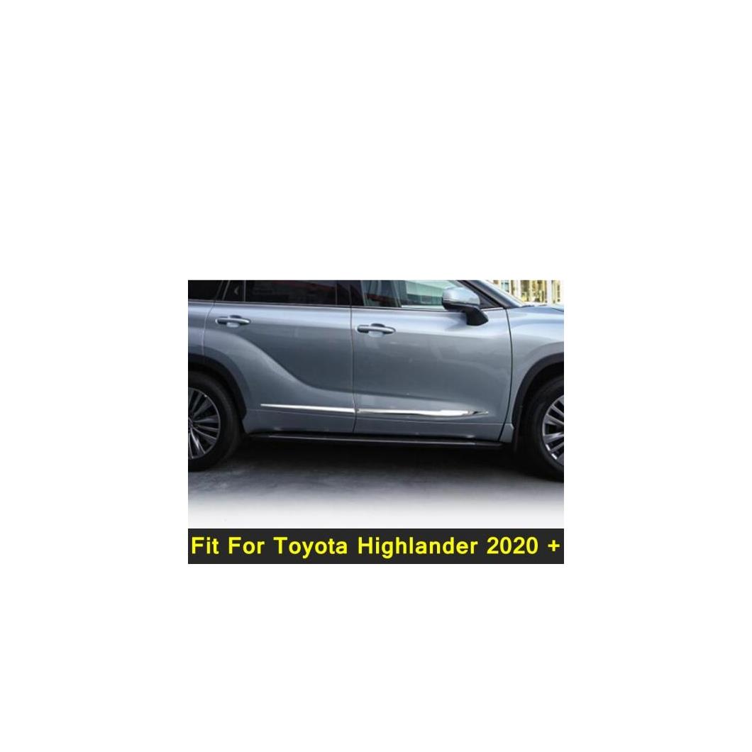 サイド ドア モールディング ボディ ストリップ キット カバー トリム 4ピース 適用: トヨタ ハイランダー 2020-2022 ABS アクセサリー AL-PP-4357 AL Car parts