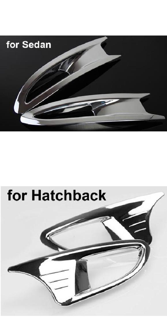 2ピース ABS 適用: MAZDA3 アクセラ M3 2014-2017 リア フォグランプ フレーム ステッカー ブラック・ホワイト AL-PP-5187 AL Exterior parts for cars