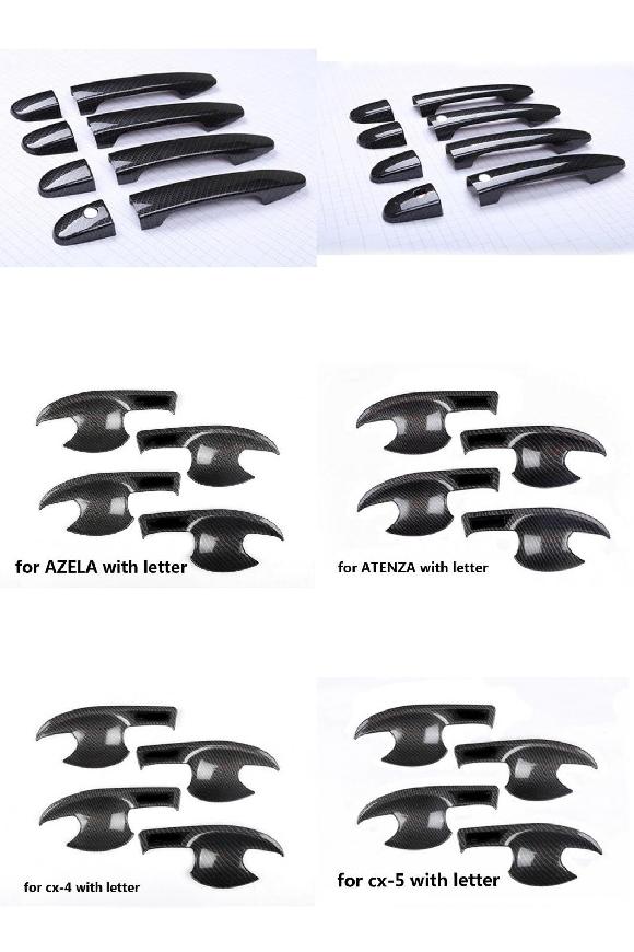 適用: マツダ 2017 アクセラ アテンザ CX-4 CX-5 ドア ハンドル ステッカー カーボンファイバー カバー 装飾 ステッカー タイプ1～タイプ6 AL-PP-5342 AL Interior parts for cars