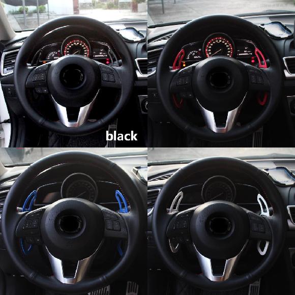 2OCS 適用: MAZDA3 アクセラ CX-4 CX-5 ステアリング ホイール シフト パドル 延長 ブラック～シルバー AL-PP-5392 AL Interior parts for cars