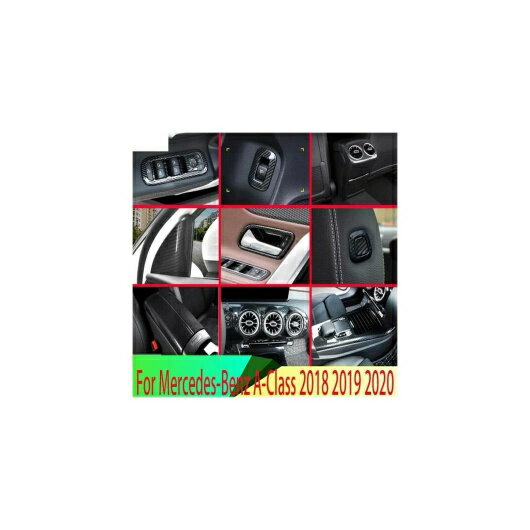 適用: メルセデス・ベンツ A-クラス A180 A200 A250 V177/W177 2018 2019 2020 カーボンファイバー調 インサイド インテリア カバー トリム フル セット 25ピース AL-QQ-4348 AL Interior parts for cars