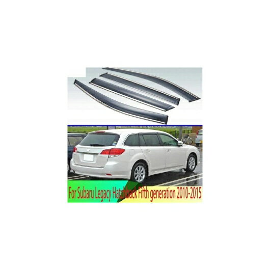 適用: スバル レガシィ ハッチバック 5代目 2010-2015 プラスチック エクステリア バイザー 吹き出し口 シェード ウインドウ サン レイン ガード デフレクター 4ピース AL-QQ-4584 AL Exterior parts for cars