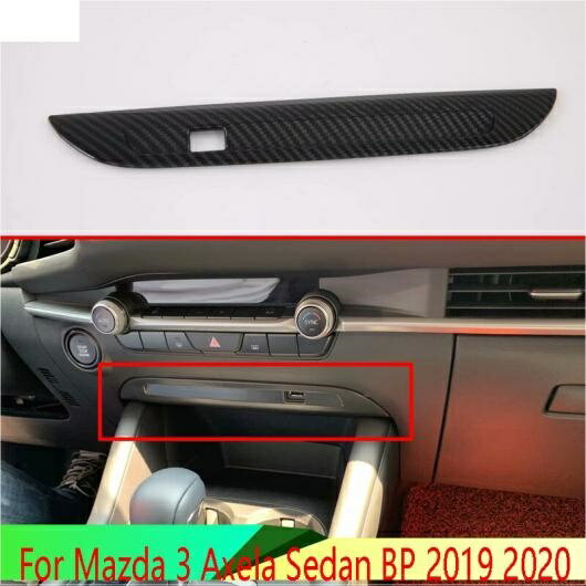 適用: MAZDA3 アクセラ セダン BP 2019 2020 カーボンファイバー調 フロント USB インターフェース フレーム 装飾 AL-QQ-4785 AL Interior parts for cars