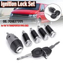 7ピース イグニッション スイッチ 4ドア ロック バレル 2 キーセット 701837205 適用: VW T4 カラベル MK IV 1990-2003 トランスポーター ダブル BARN ドア AL-QQ-6462 AL Exterior parts for cars(2)