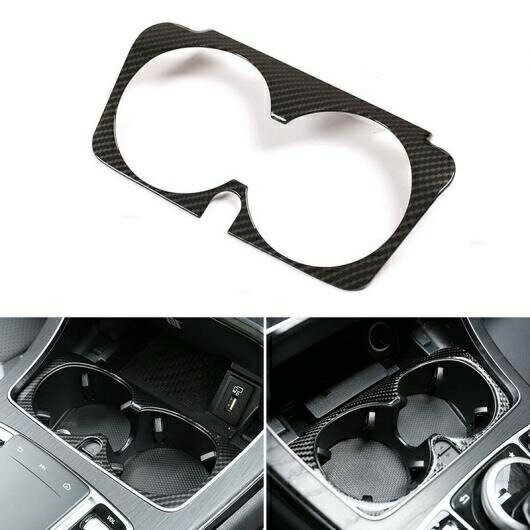 カーボンファイバー調 センター ギア シフト パネル カップホルダー フレーム トリム カバー 適用: メルセデス・ベンツ C E GLC クラス W205 W213 X253 AL-QQ-7998 AL Car parts(2)