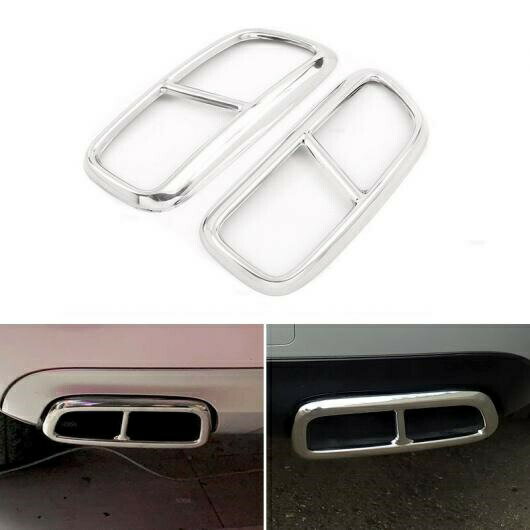 ステンレス スチール 2ピース シルバー テール スロート マフラー エキゾースト パイプ アウトプット カバー パーツ トリム 適用: ボルボ/VOLVO XC90 2015 2016 2017 2018 2019 AL-QQ-8051 AL Car parts