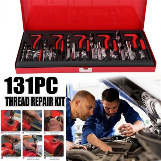 131ピース コイル ドリル ツール メトリック 糸 リペア キット ステンレス スチール ドリル 糸 リペア ..