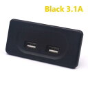 12V DC5V/3.1A チャージャー 適用: キャンプ ボート キャンピングカー キャラバン チャージャー プラグ デュアル USB ポート チャージャー ソケット アクセサリー ブラック AL-RR-6719 AL Car parts