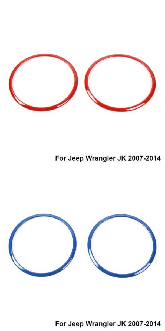 ABS カーボンファイバー調 インテリア ルーフ サウンド スピーカー 装飾 カバー トリム アクセサリー 適用: ジープ/JEEP ラングラー JK 2007-2014 2015-2017 A レッド・A ブルー AL-RR-2488 AL Car parts