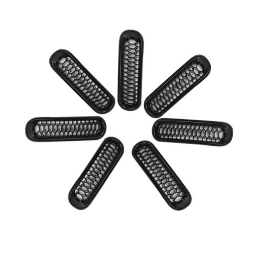 レーシング グリル ABS フロント ハニカム グリル カバー 装飾 アクセサリー 適用: ジープ/JEEP ラングラー JK 2007-2015 ブラック バックル B AL-RR-2700 AL Exterior parts for cars
