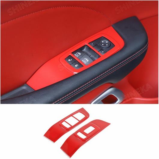 インテリア ステッカー インナー レッド 装飾 カバー ステッカー 適用: ダッジ/DODGE チャレンジャー 2015～ ウインドウ リフト スイッチ AL-RR-3089 AL Exterior parts for cars
