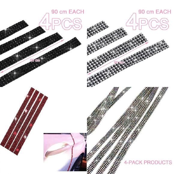 4X ラインストーン ステッカー 装飾 オート マルチ-機能 保護 ステッカー テープ 保護 傷-レジスター 9..