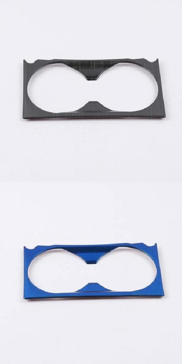 適用: マツダ CX-5 CX5 KF 2017-2020 インテリア フロント カップホルダー カバー トリム ステッカー フレーム スタイリング スチール ブラック・スチール ブルー SR-AA-0139 Interior parts for cars