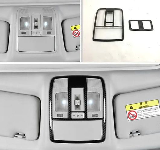 適用: マツダ CX-5 CX5 2017-2021 インテリア カーボンファイバー ABS インテリア フロント カップホルダー カバー トリム ステッカー フロント 読書灯 左ハンドル用 右ハンドル用 SR-AA-3780 Interior parts for cars